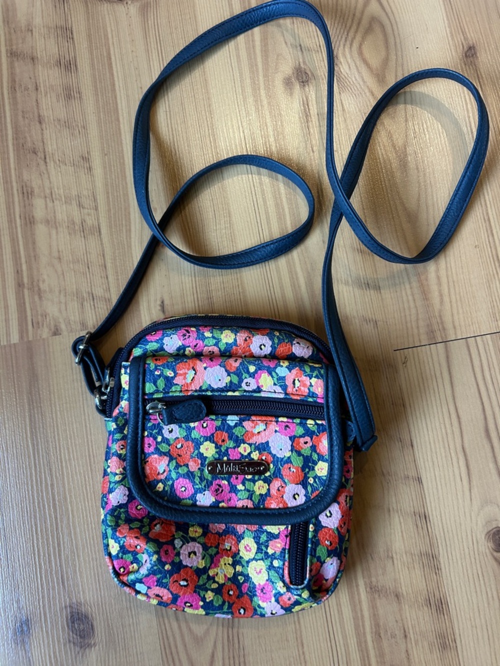 MultiSac Black Floral Mini Crossbody Bag
